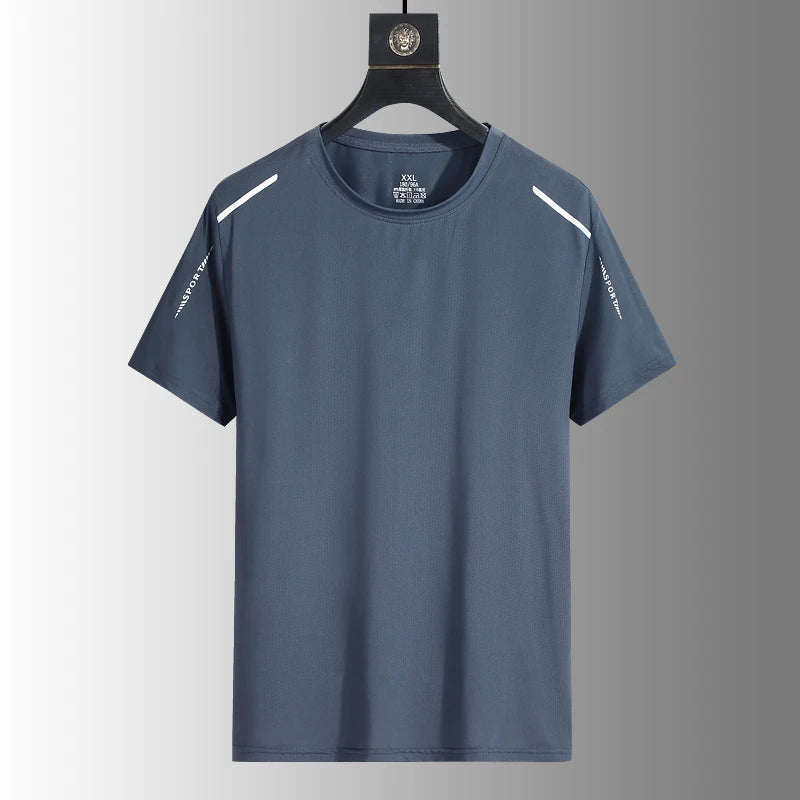 Men's Running T-Shirt – Reflective Quick-Dry Ice-Silk Sports Tee