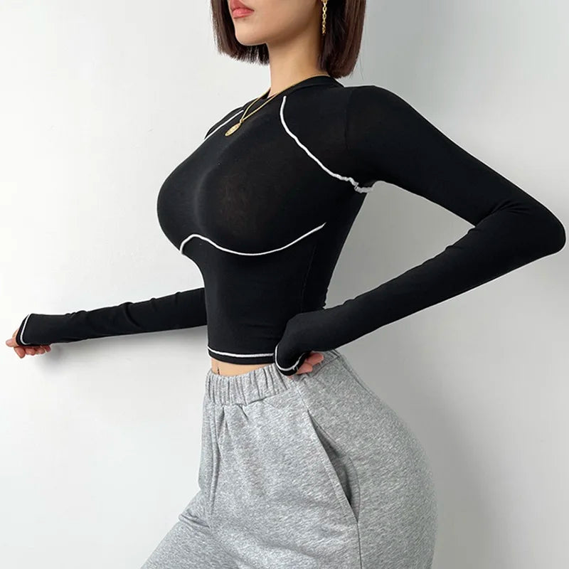 Women Yoga Shirt - Breathable Long Sleeve Blouse | Fitness Crop Top Workout Sportswear