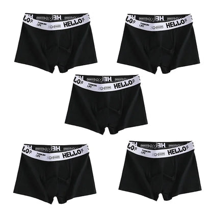 1/5pcs Men's Underwear, Breathable Comfy Quick Drying Stretchy Boxer Trunks, Sexy Underpants, Men's Trendy Boxer Panties