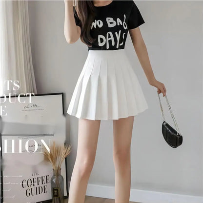 2024 New Sexy Women Pleated Skirts High Waist Summer Vintage Mini Skirts Korean Tennis Student White Designed Dance Skirt