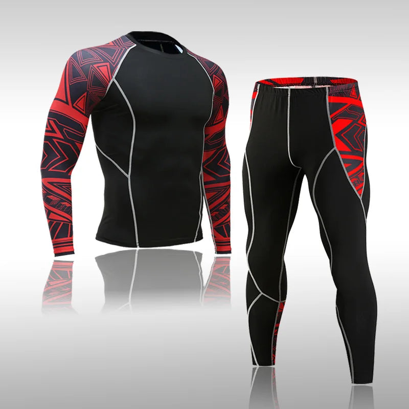 Men's Compression Gym Tights - Muscle Support Workout Pants | Quick Dry Sportswear Set