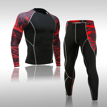 Men's Compression Gym Tights - Muscle Support Workout Pants | Quick Dry Sportswear Set