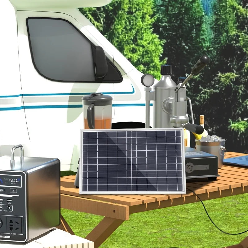 Outdoor Solar Panel 600W 12V Polycrystalline USB Power Portable Rechargeable Solar Cell Solar Generator for Home Lighting Camp