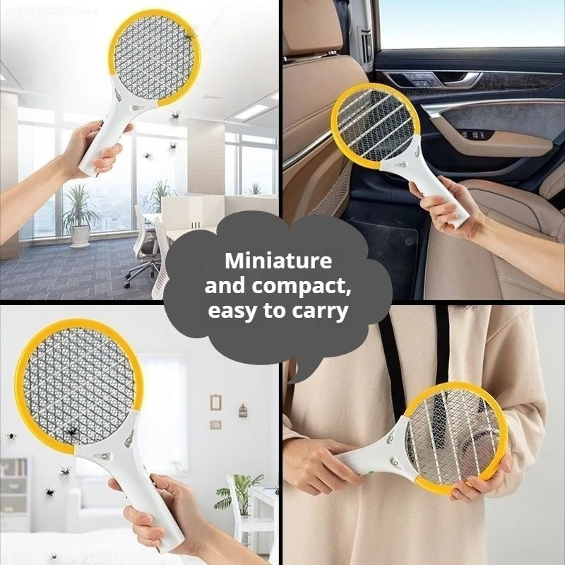 USB Car Mini Electric Mosquito Swatter Summer Mosquito Insect Racket Killer Rechargeable Handheld Bug Zapper for Bedroom