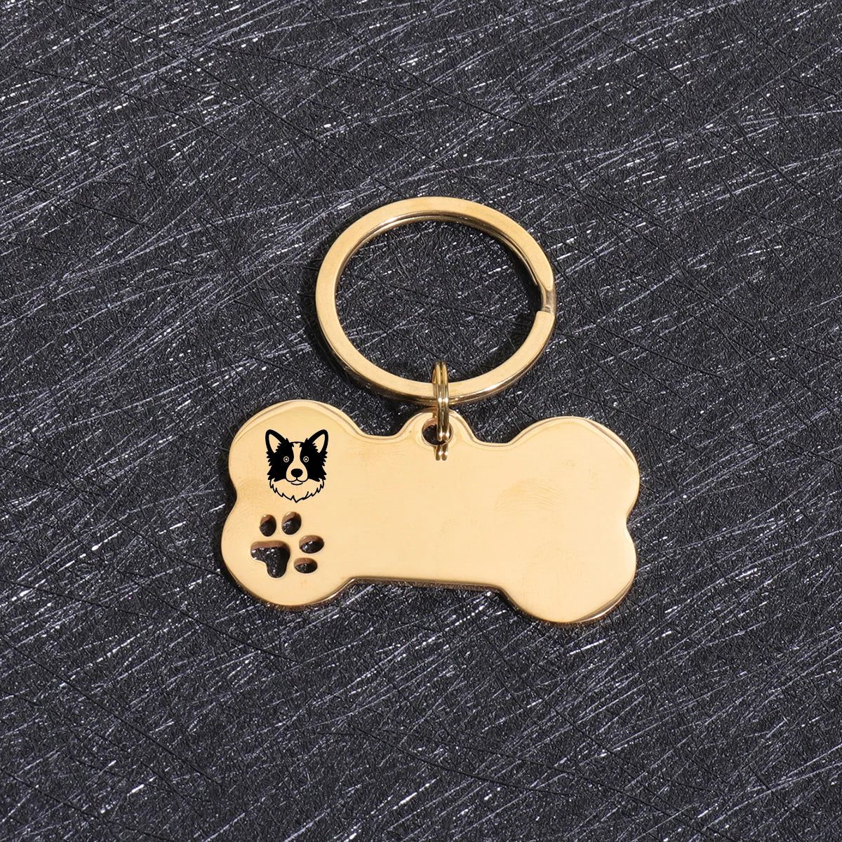 Custom Text Dog Tags Personalized Name Dog Cat ID Tag Bone Shaped Pendant Laser Engraving Address Number Customized Pets ID Tag