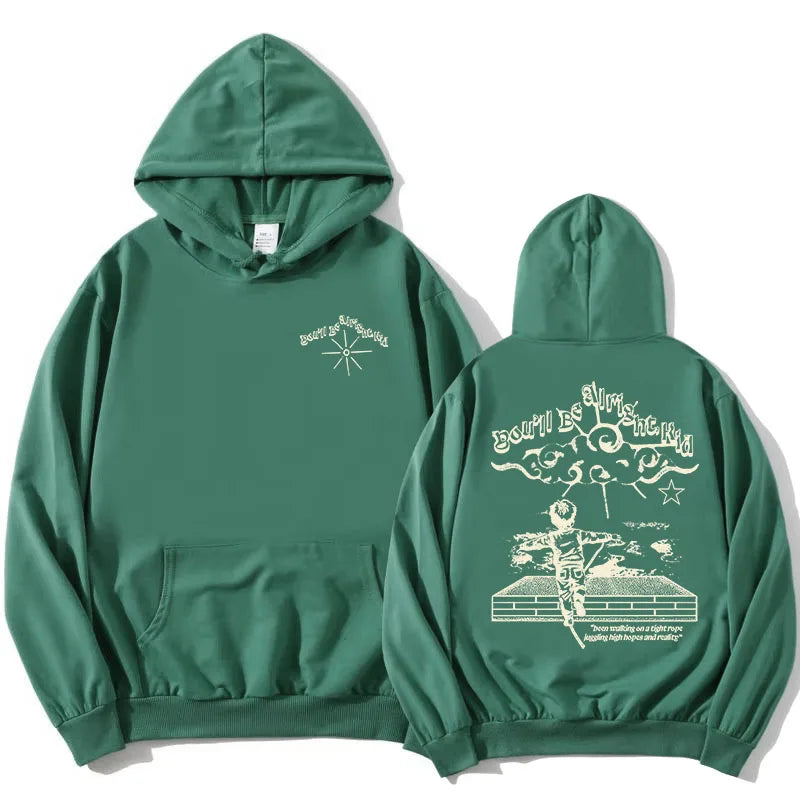 Alex Warren You'll Be Alright, Kid Hoodies Fashion Long Sleeve Hooded Sweatshirts Casual Design Graphic Print Pullovers Unisex