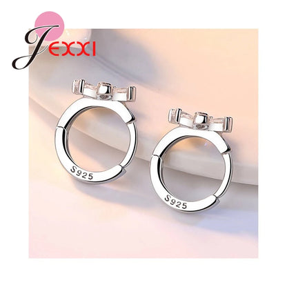 Hot Sell Women Earring Clear Crystal Flower Shape Accessories 925 Sterling Silver Gifts For Girls Cheap Sale Vintage Goods