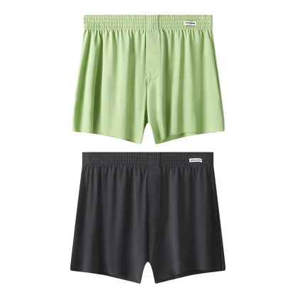Mens Boxer Shorts Large Size - Ice Silk Breathable Sleepwear Pants | Loose Fit Boxers