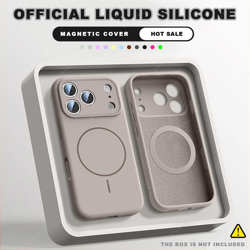 Liquid Silicone Magnetic Phone Case - iPhone 16E1112131617 Pro Max  Air 151416 Plus MagSafe Cover - ZOOMNSTORE