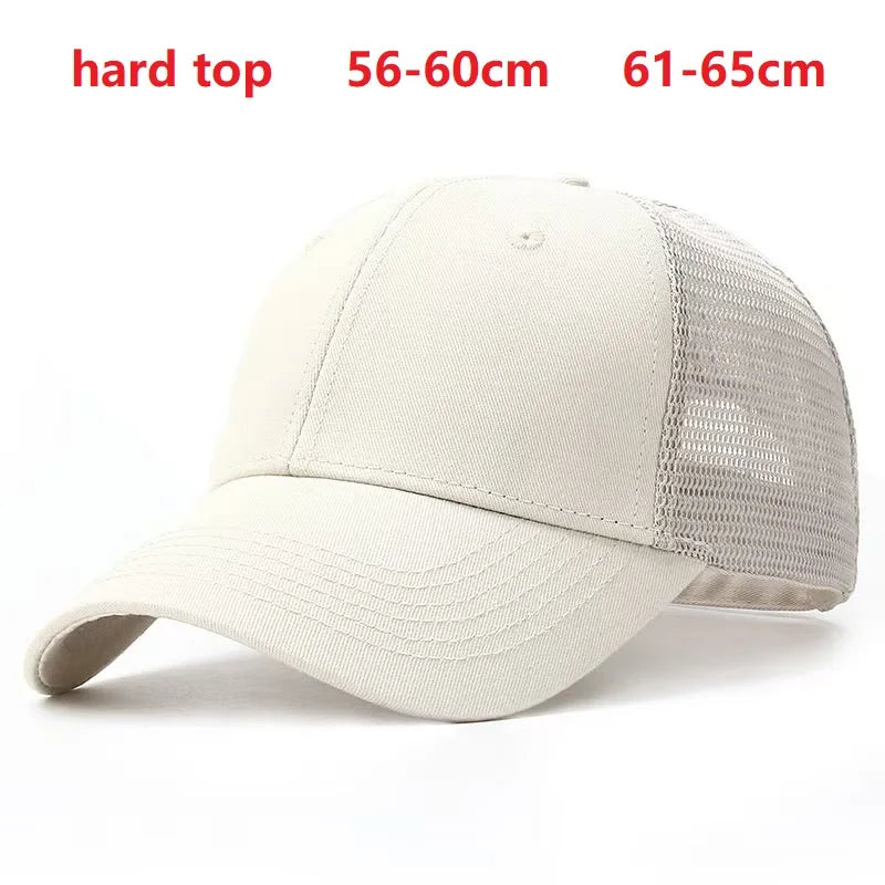 Big Head Man Large Size Mesh Baseball Hats Outdoors Plus Size Sport Caps Dad Oversize Trucker Cap 56-61cm 62-66cm