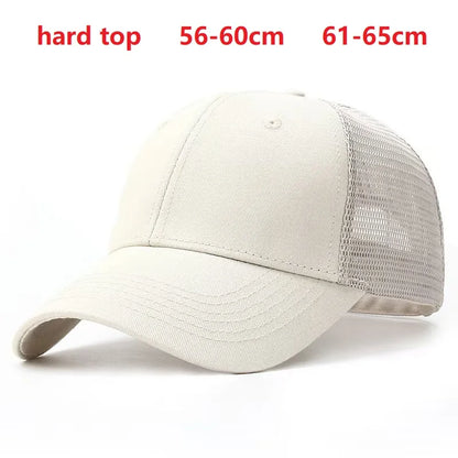 Big Head Man Large Size Mesh Baseball Hats Outdoors Plus Size Sport Caps Dad Oversize Trucker Cap 56-61cm 62-66cm