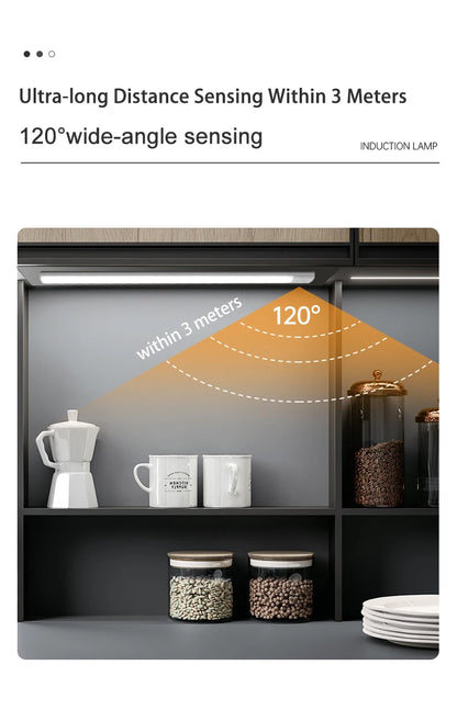 Cabinet Light USB Rechargeable Motion Sensor Led Light For Kitchen Wardrobe Cabinet Lighting 10cm/20cm/40cm/60cm LED Night Light