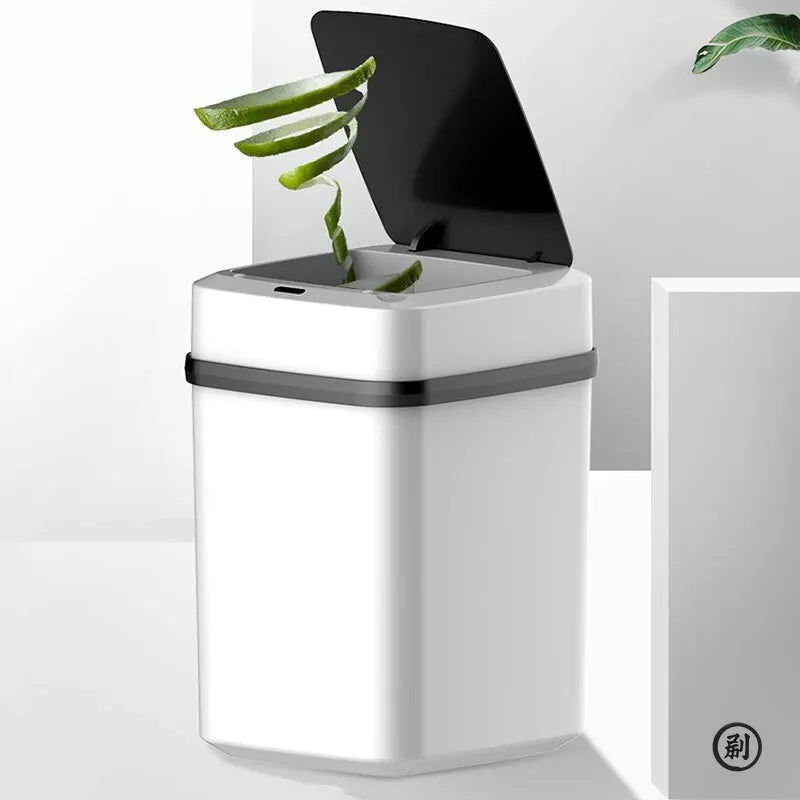 Smart Touch Trash Can - 13L Kitchen and Bathroom Waste Bin