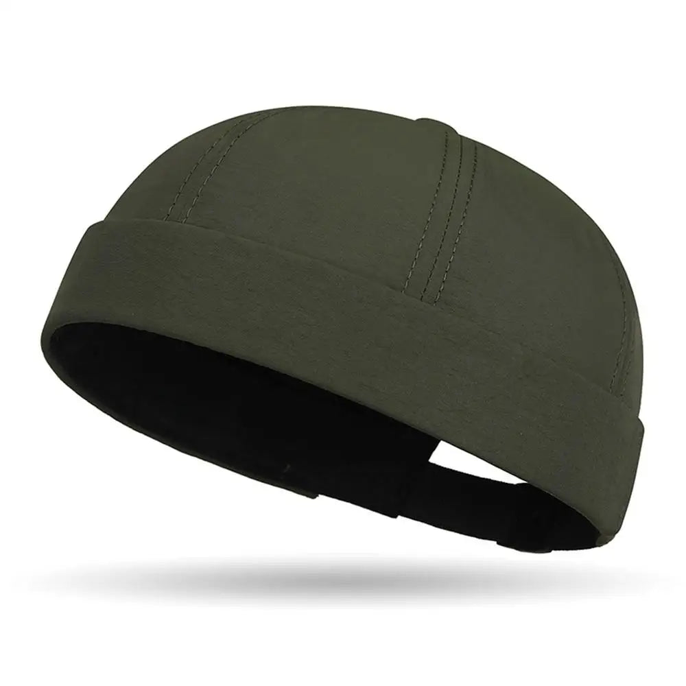 Spring Summer New Casual Landlord Hat Street Melon Skin Tide Hats Without Brim Retro Hip Hop Cap Unisex Docker Cap Brimless Hat