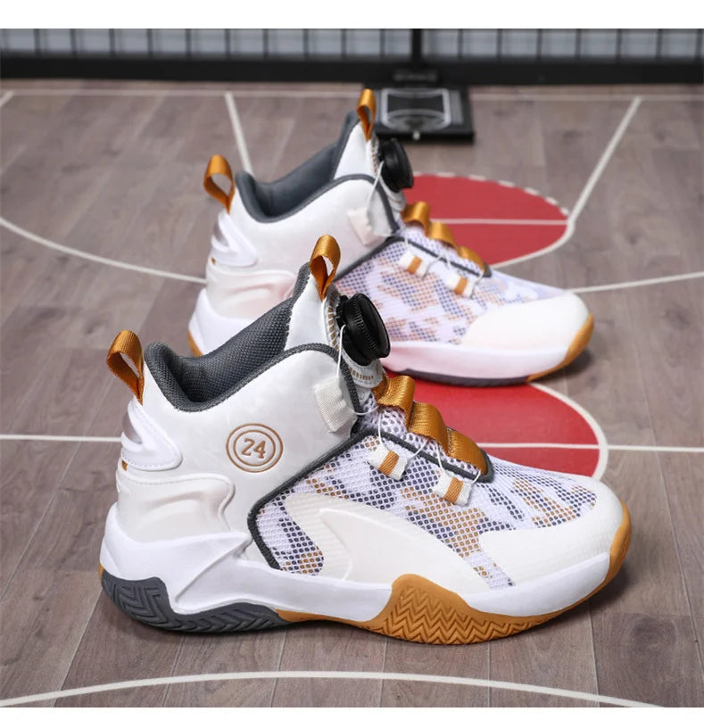 Kids Basketball Shoes - Boys Sneakers Non Slip Outdoor Sport Trainer Shoes