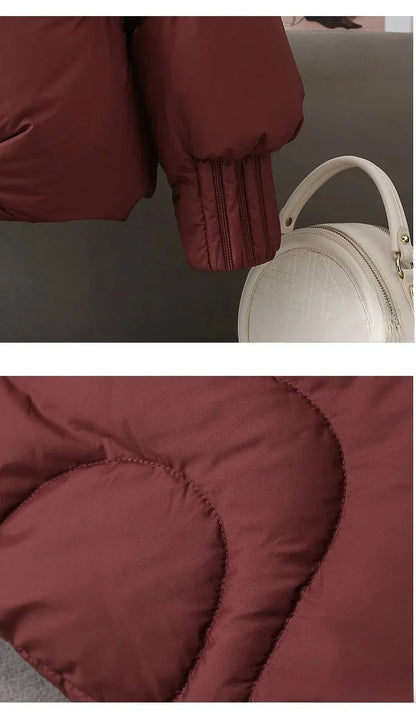 2026 Winter Thicke Warm Women's Parkas Removable Fur Collar Bread Coat Loose Chic Down Cotton Padded Casual New Coat Outwear