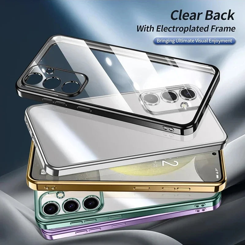 Plating Silicone Soft Case For Samsung Galaxy S26 Ultra S25FE S24 S23 FE Plus A57 A37 A56 A36 A16 A17 Transparent Clear Cover
