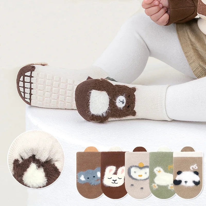 Lawadka Winter Kids Girl Boy Socks Anti Slip Cotton Baby Socks for Girls Boys Casual Soft Print Toddler Children's Sock Non-slip