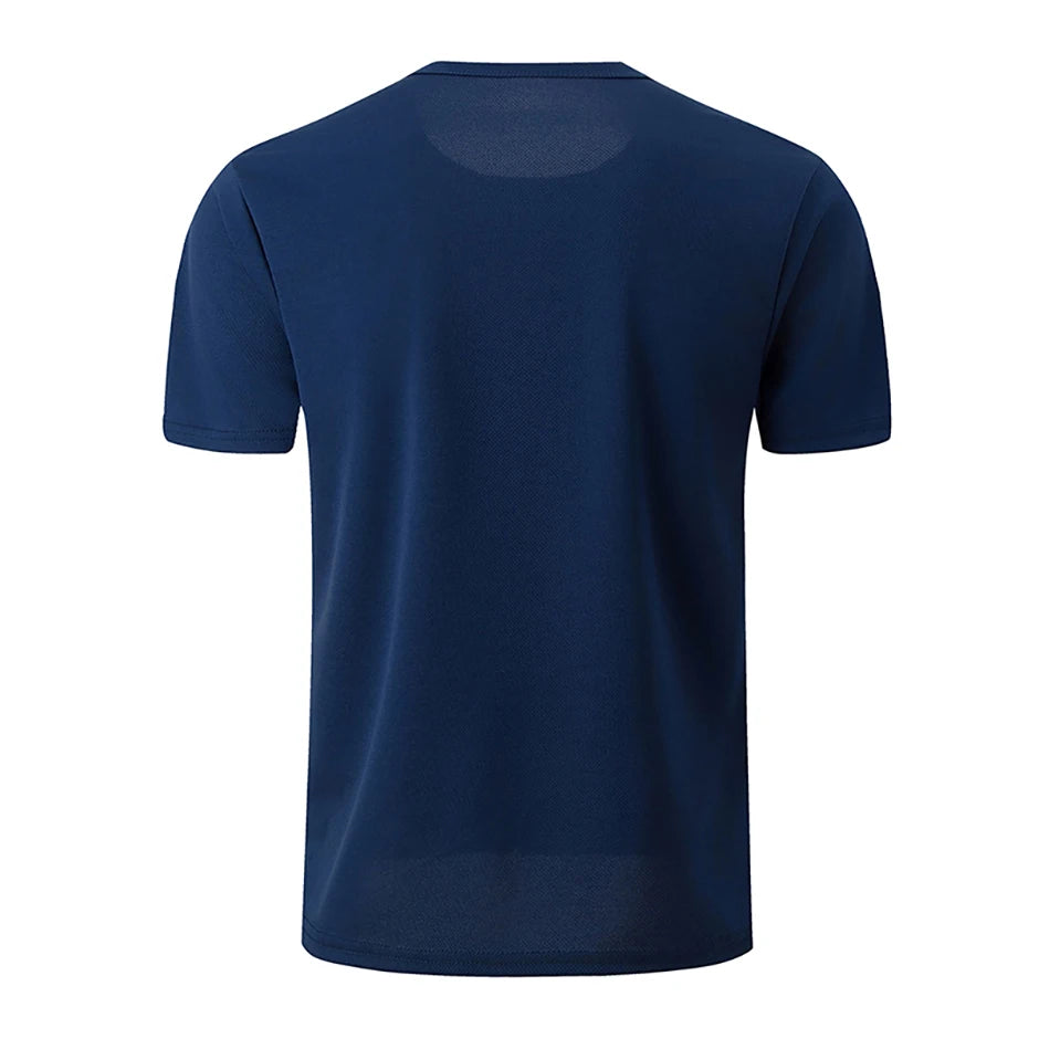 Men's Quick-Dry Sports Shirt – Multicolor Summer Running Badminton Tee with Reflective Strip