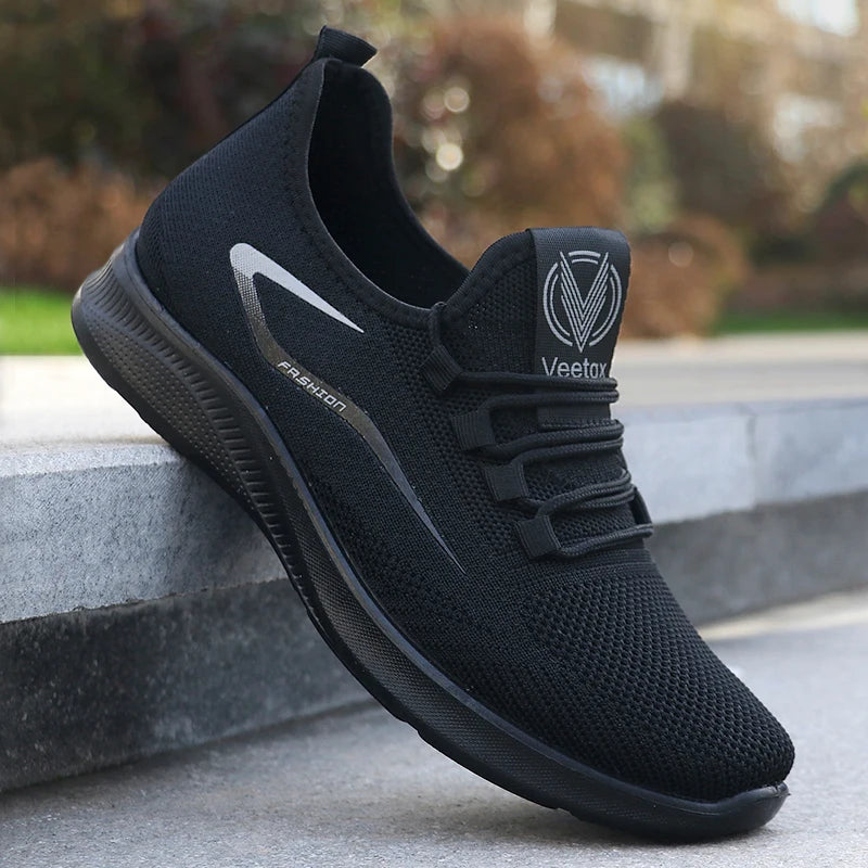 Men's Solid Lace-Up Casual Shoes, Lightweight Outdoor Sports Shoes for Men's Fashionable Solid Casual Shoes Suitable for Leisure Walking Enthusiasts - Ideal for Lightweight, Breathable and Non-Slip, Suitable for Leisur