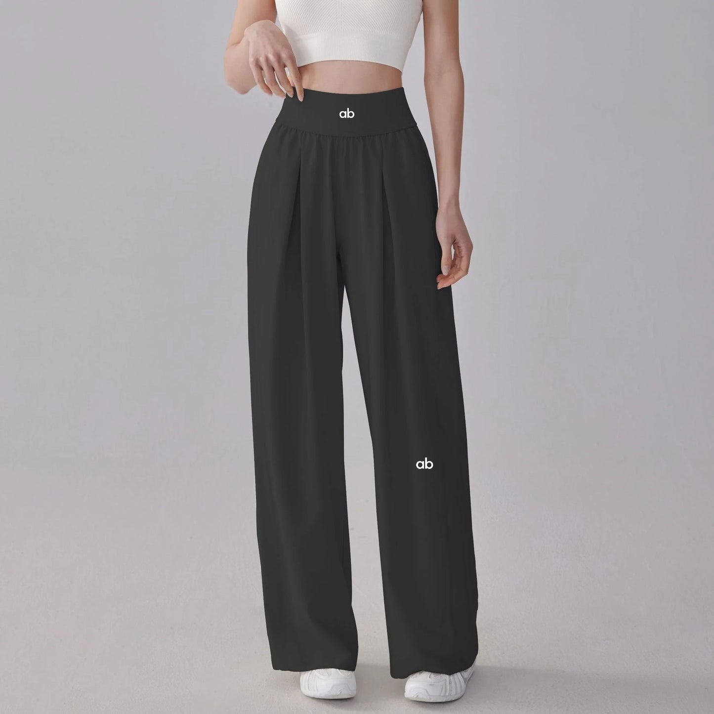 Women High Waist Loose Straight Leg Yoga Pants Quick‑Dry High‑Stretch Cooling Thin Wide Leg Running Fitness Sport Long Trousers
