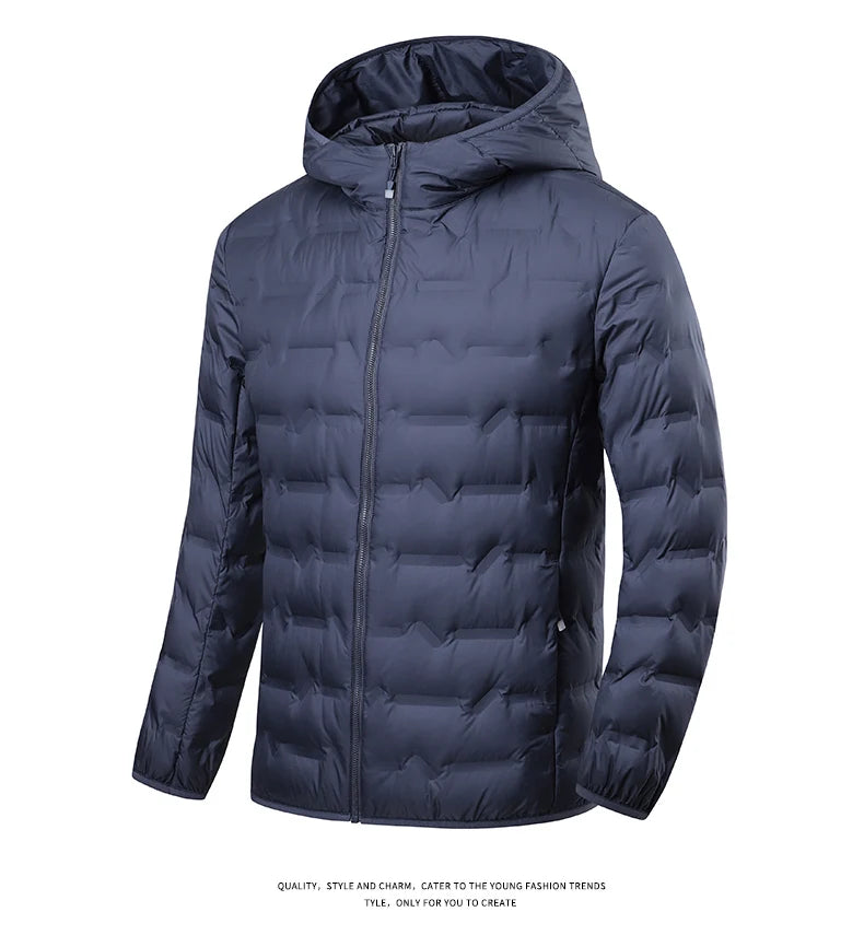 JNLN Men's Winter Down Jacket Duck Down Lightweight Padded Jackets Hiking Camping Climbing Trekking Graphene Lining Warm Coat