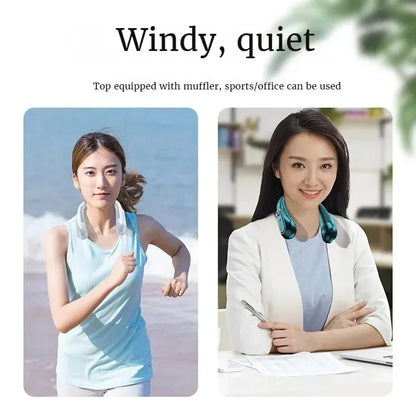 TINSOL New ceiling fan USB rechargeable portable small fan students office sports digital display ceiling fan hanging neck fan