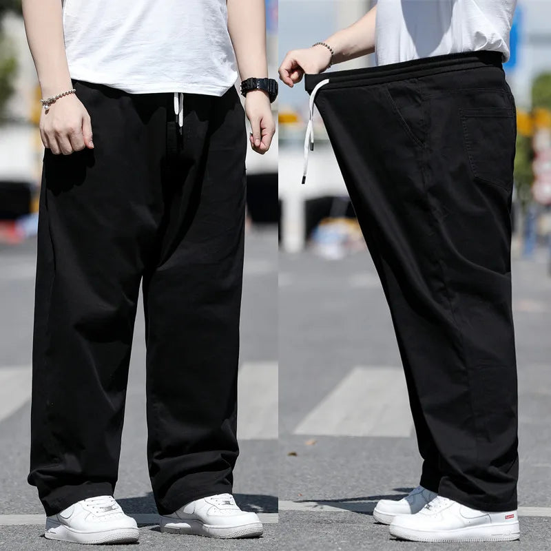 Large Size Men's Casual Pants XL-8XL Plus Size Straight Loose Fit Trousers Elastic Waist Oversized Cotton SweatPants Outdoor