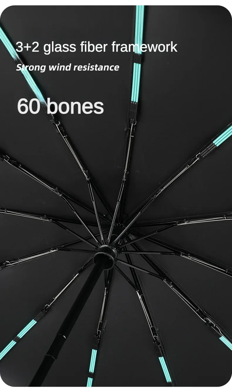 Stormproof Windproof Automatic Folding Rain Umbrella for Men, Large Strong Reinforced 288 Bone, Sun UV UPF50+ Parasol