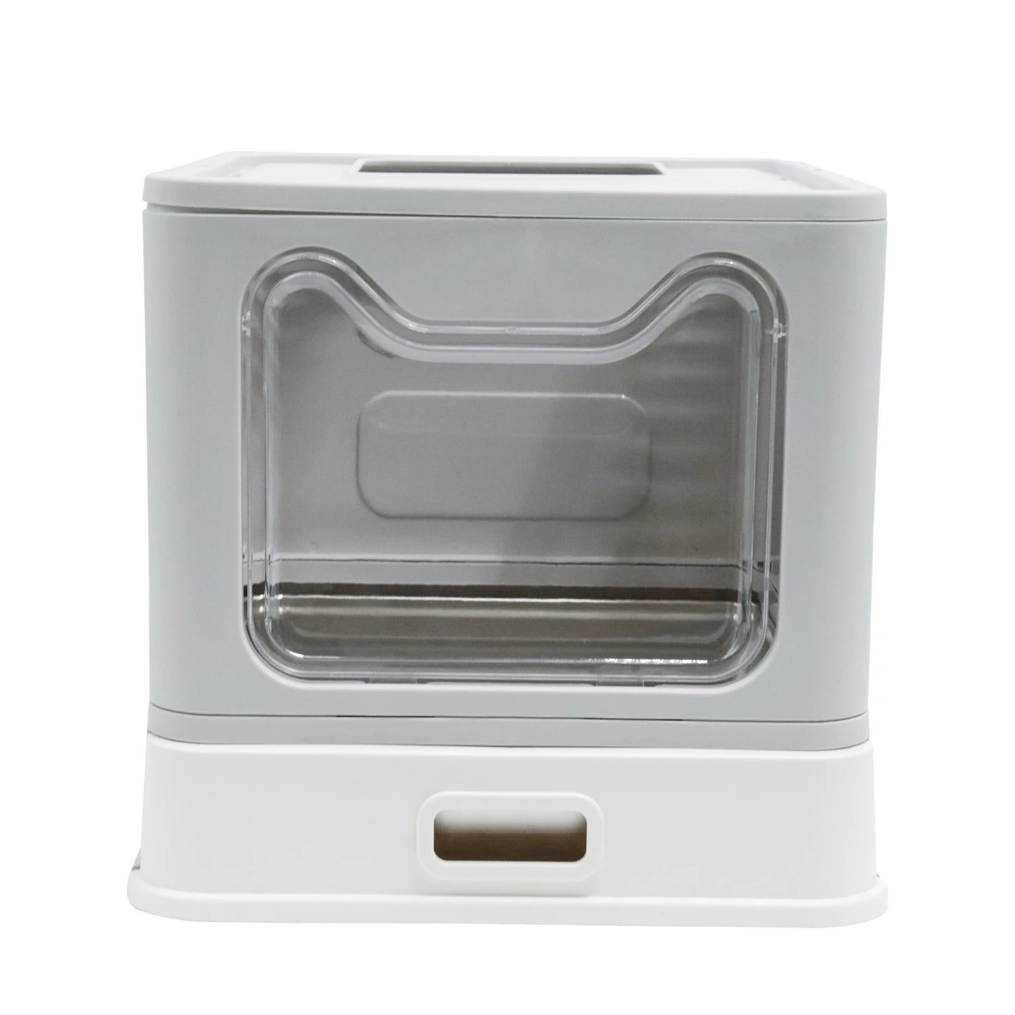 Bingopaw Stainless Steel Cat Litter Box - Front Entry with Lid  Litter Scoop for Easy Cleaning - ZOOMNSTORE