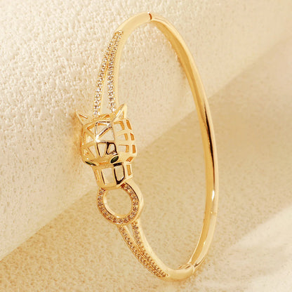 Europe and America Classic Snake Bracelet For Women Stainless Steel Zirconia Nail Bangle Trendy Jewelry Summer
