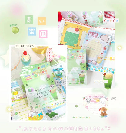 Cute Japanese Memo Pads - 50 Sheets Old-Fashioned Message Paper for DIY Journals
