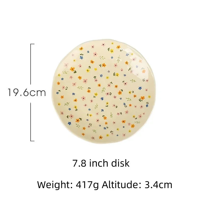 Korean Ceramic Bowl - Floral Design Rice and Salad Dish