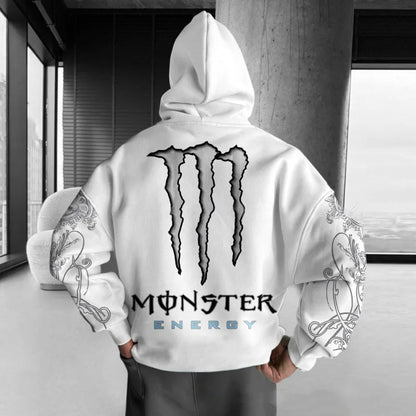 Monster Energy Hoodies – Charcoal Gray Streetwear Pullover For Men & Women