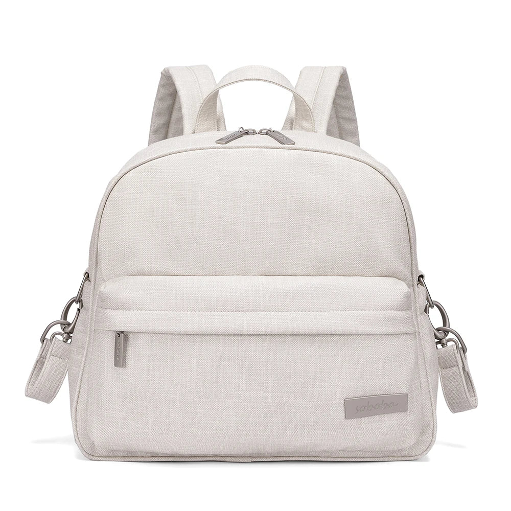 Soboba Stylish Diaper Backpack for Women Solid Fashion Waterproof Large Capacity Multi-funcional Nappy Changing Bag with 2 Strap