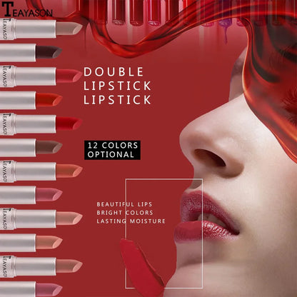 1PC Pink Matte Lipstick Waterproof Long-Lasting Moisture 2-in-1 Lip Tint Sexy Lip Gloss Lip Makeup for Women