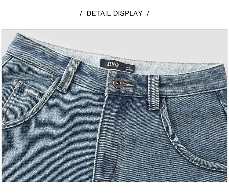 Semir Jeans Women Wide Leg Fleece Lined Comfortable High Waist Winter 2025 New Floor-Length Pants with Leg-Elongating Effect