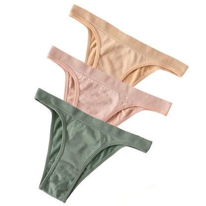 3Pcs/Set Women High Cut Brazilian Panties High Rise Seamless Underwear Soft Stretch Sports Soft Briefs Ladies Sexy Lingerie M-L