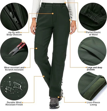 Windproof Thermal Pants for Women, Soft Trousers for Hiking, Camping, Outdoor Sports, Mountain Climbing, Travel, Winter