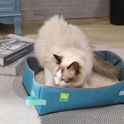 Semi Enclosed Portable Cat Litter Box - Waterproof Foldable Pet Toilet - ZOOMNSTORE