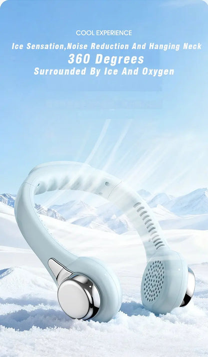 Neck-Hanging Fan Portable Summer Air Cooler USB Cooling Fan + Summer Personal Cooling Fan Hands-Free Fan/Wearable/Suitable for Outdoor Activities/Sports/Kitchen/Office