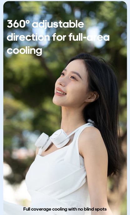 Portable Personal Sports Neck Fan 3-speed Wind with Cold Compress Function 800mAh*2 Mini Cooling Electric Fan for Outdoor Travel