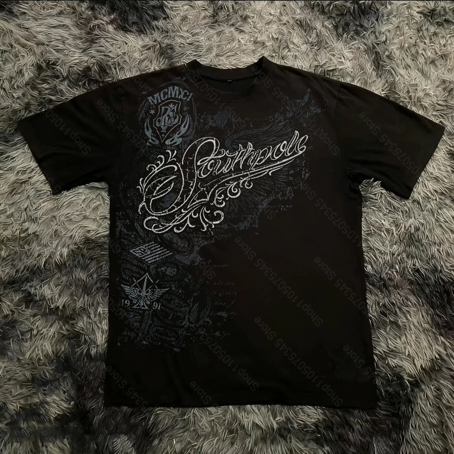 Summer Classic Y2K Gothic Style T-shirt Print Oversized T Shirt High Street Shirts Round Neck Cotton Tops Mens Women T Shirt Tee