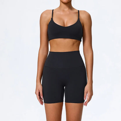 Women Sports Set – Summer Two Piece Gym Outfit With High Waist Leggings & Sleeveless Top