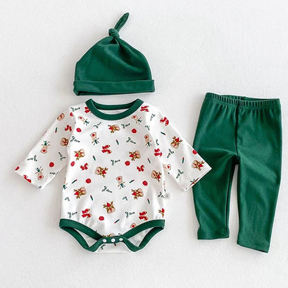 Christmas Baby Clothes – Newborn Bodysuits & Infant Jumpsuit Set With Cartoon Pattern