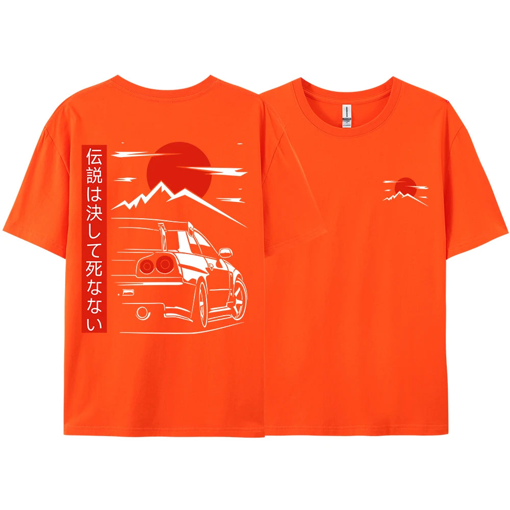 JDM Racing T Shirts – Japanese Streetwear Cotton Couple Tees | Oversized Casual Tops