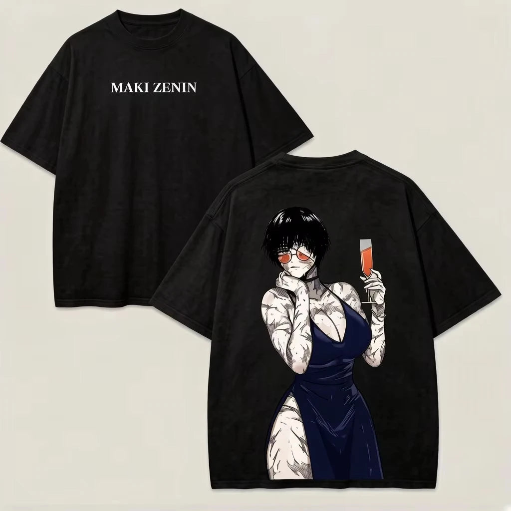 Jujutsu Kaisen T Shirt Men Women Tshirt Gojo Satoru Washed Cotton T-shirt Clothing Summer Short Sleeve Oversized Tees Streetwear