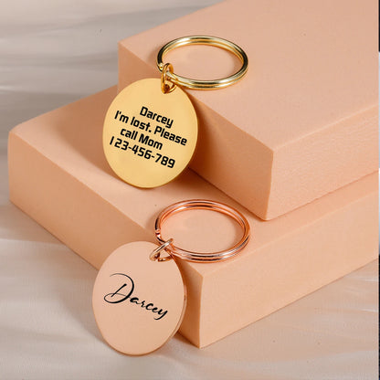 1pc Customized Stainless Steel Dog Tag with Double-Sided Engraving for Name, Pet ID, Phone Number, Long-Lasting Cleaning, Suitab