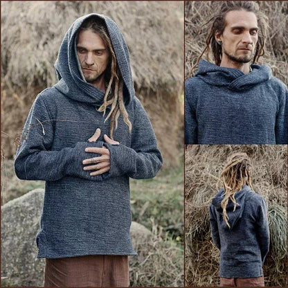 New Men's Fashion Thermal Long Sleeve Sweater Hoodies Vintage Hoodie Men
