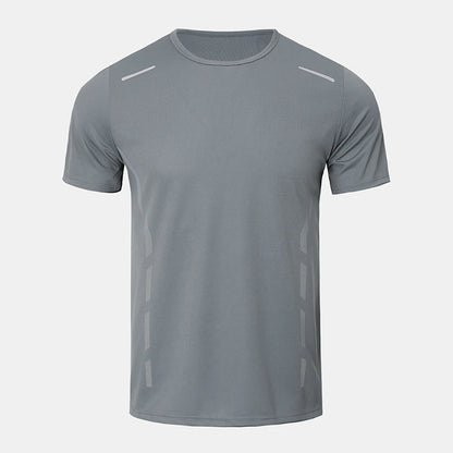 Men's Quick-Dry Sports Shirt – Multicolor Summer Running Badminton Tee with Reflective Strip